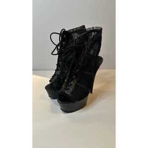 Pleaser Lace Platform Heels